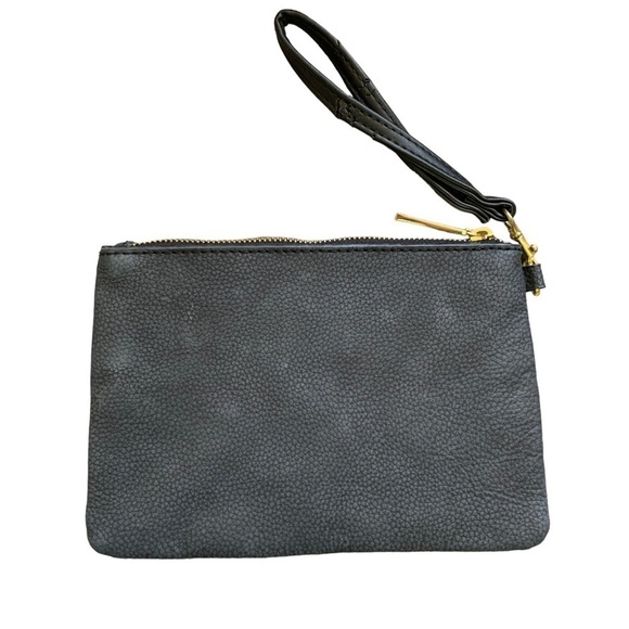 Joy Mangano Wristlet Clutch Black Pebbled Leather - Picture 2 of 6